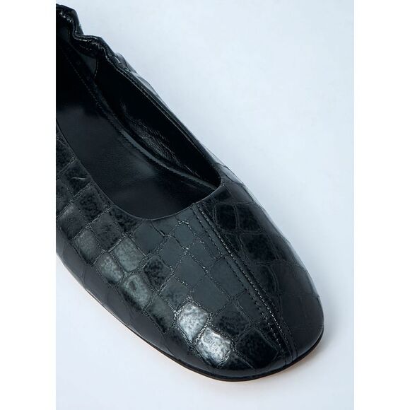 Dries Van Noten Women Croc-Embossed Ballerina Flats - Picture 3 of 7